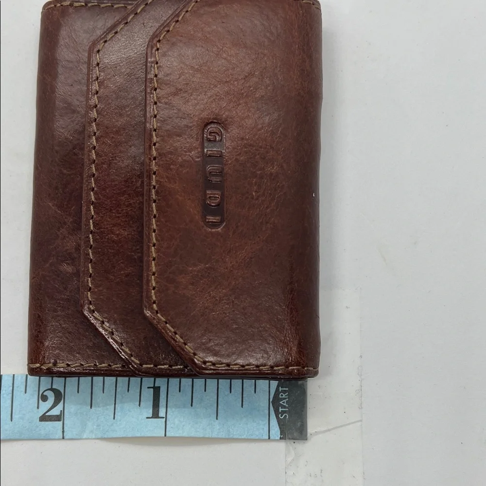 GIUDI Vintage Tri-Fold Leather Wallet | Brown Cowhide | Italian Craftsmanship